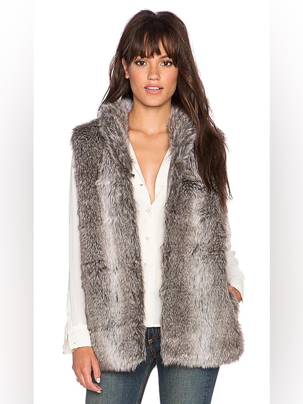 Heartloom ‘Freya’ Faux Fur Vest in Dove NWT